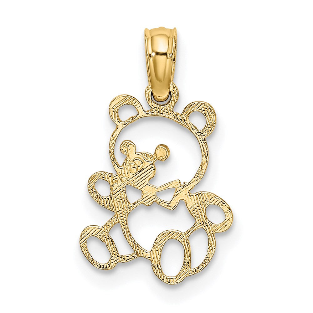 14K Yellow Gold Cut Out Teddy Bear Charm