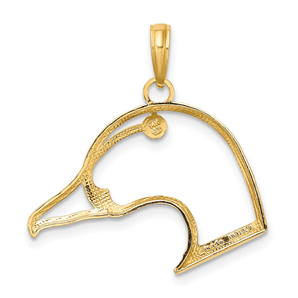 14K Yellow Gold Cut-Out Duck Head Charm