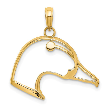 14K Yellow Gold Cut-Out Duck Head Charm