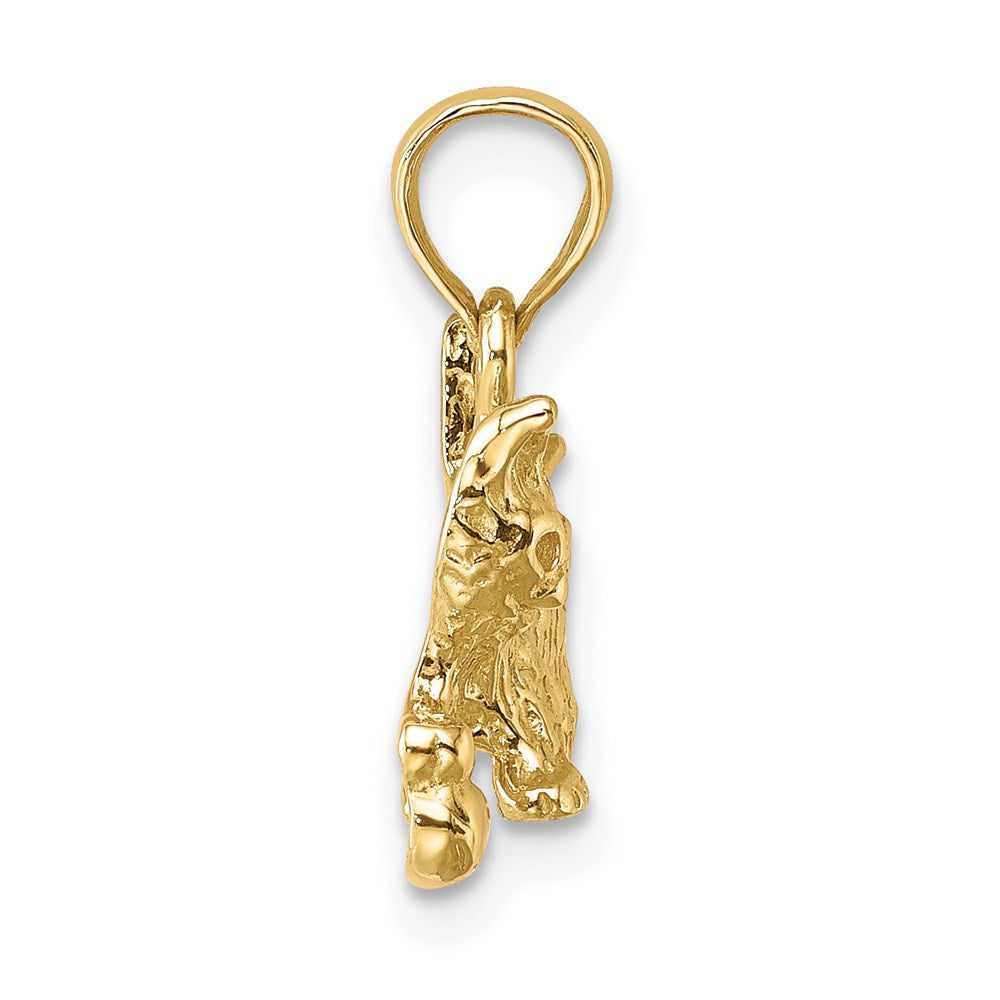 14K Yellow Gold Cat With Ball Charm