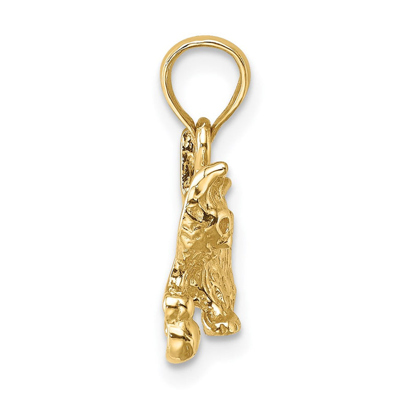 14K Yellow Gold Cat With Ball Charm