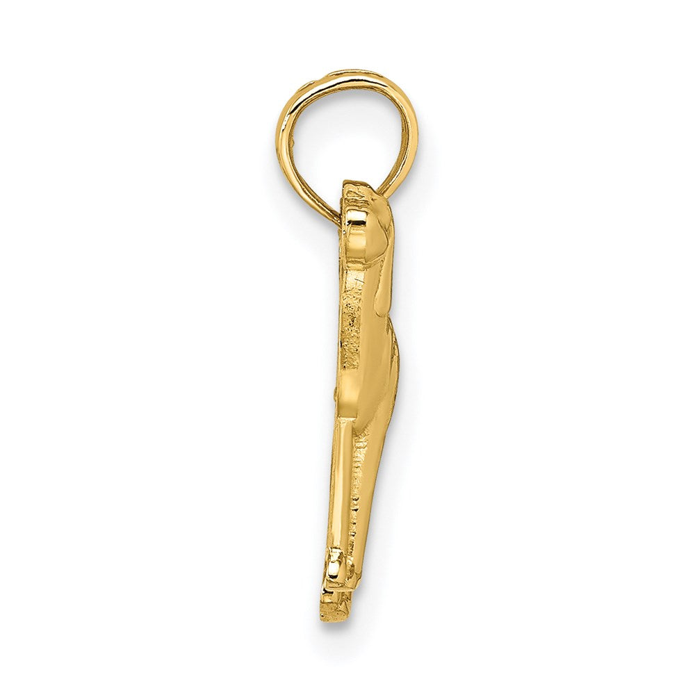 14K Yellow Gold Polished Dog Charm