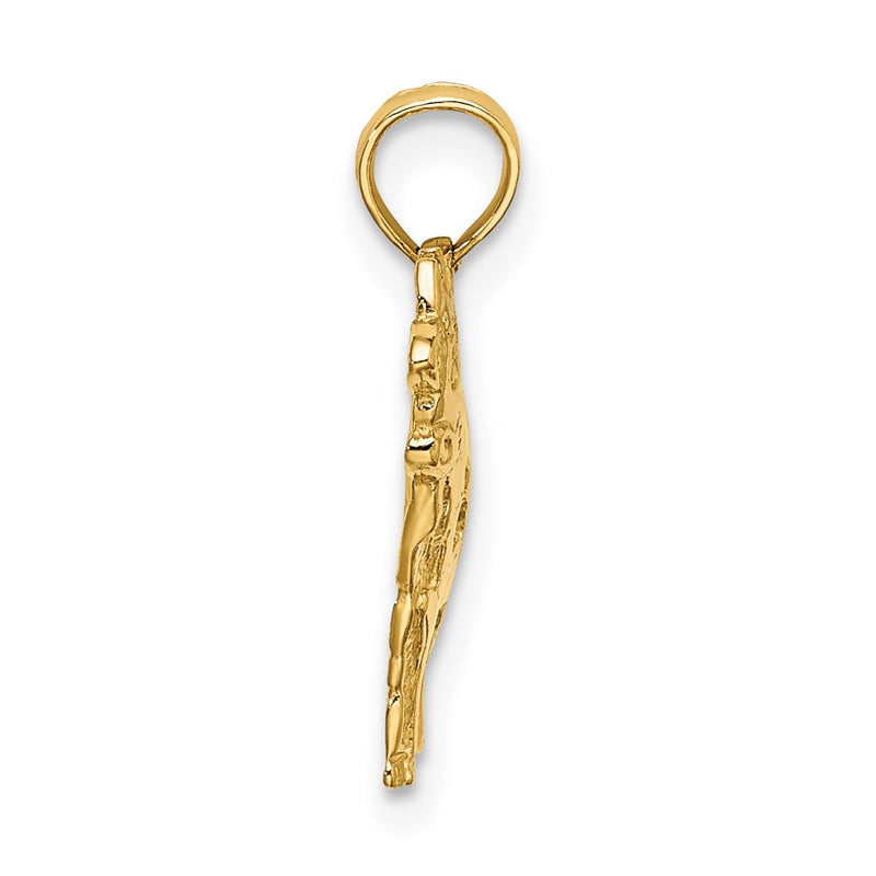 14K Yellow Gold Polished Playful Cow Charm