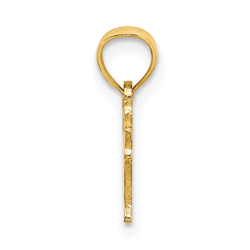 14K Yellow Gold Flat And Engraved Cow Charm