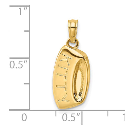 14K Yellow Gold Kitty Bowl Charm
