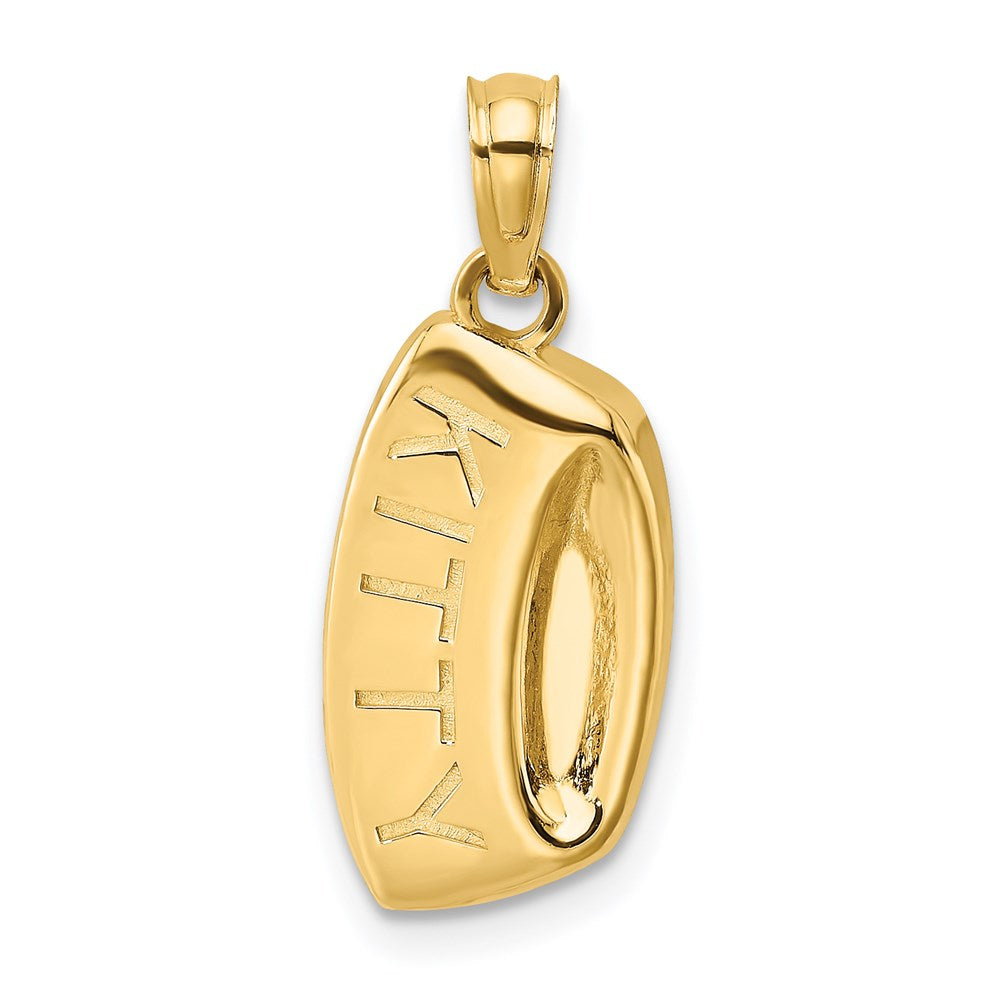 14K Yellow Gold Kitty Bowl Charm