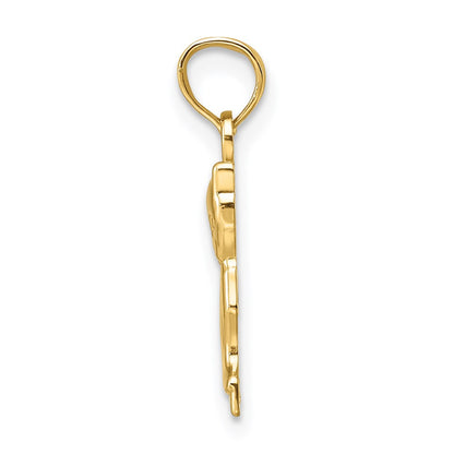 14K Yellow Gold Mini Sitting Kitten Charm