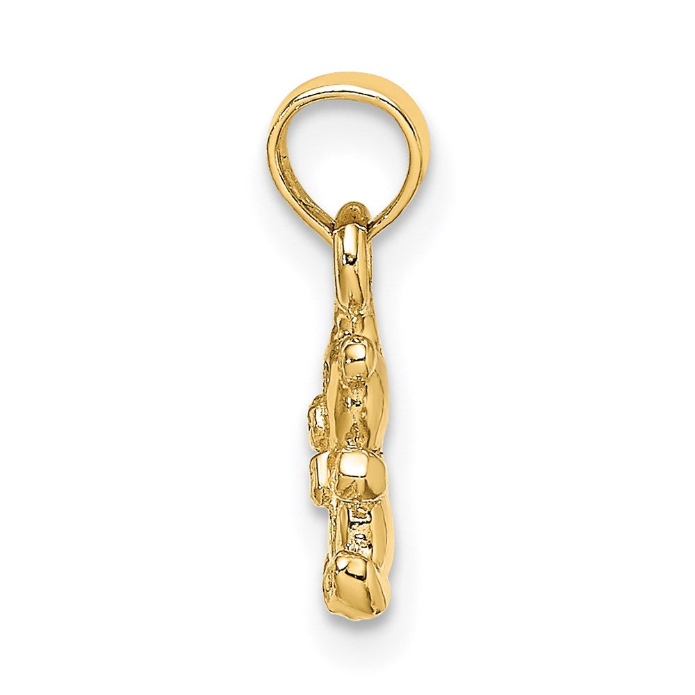 14K Yellow Gold 3-D Mini Teddy Bear Charm