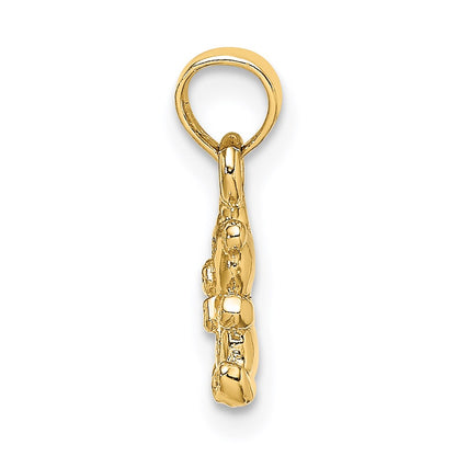 14K Yellow Gold 3-D Mini Teddy Bear Charm
