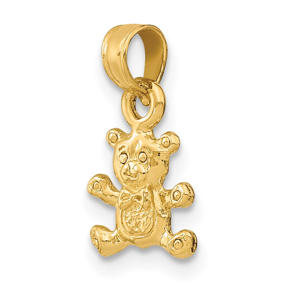 14K Yellow Gold 3-D Mini Teddy Bear Charm