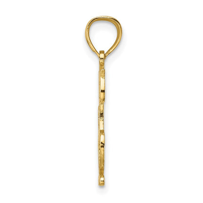 14K Yellow Gold Cut-Out Engraved Cat Charm