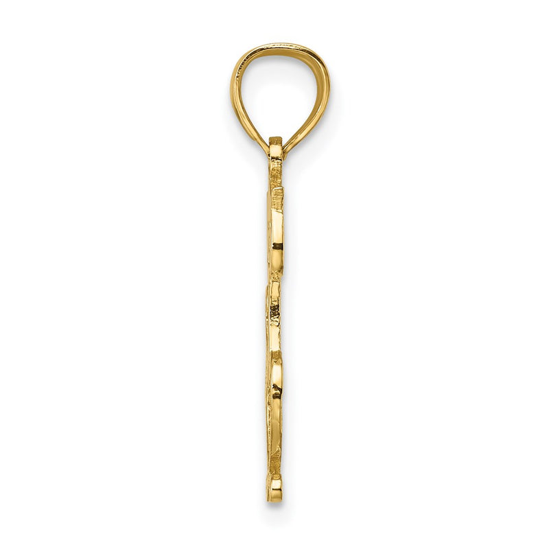 14K Yellow Gold Cut-Out Engraved Cat Charm
