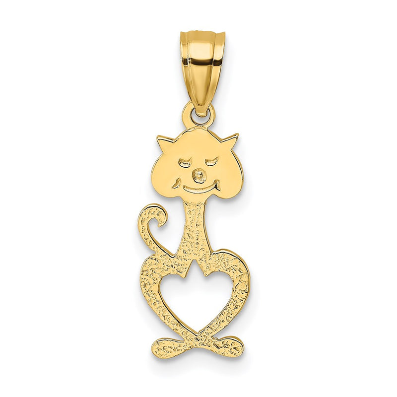 14K Yellow Gold Cut-Out Engraved Cat Charm