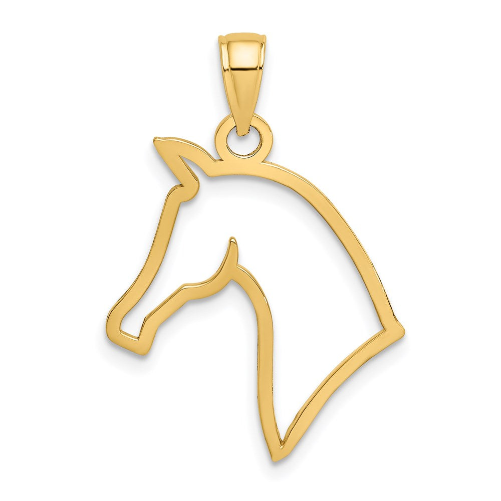 14K Yellow Gold Cut-Out Horse Head Profile Charm