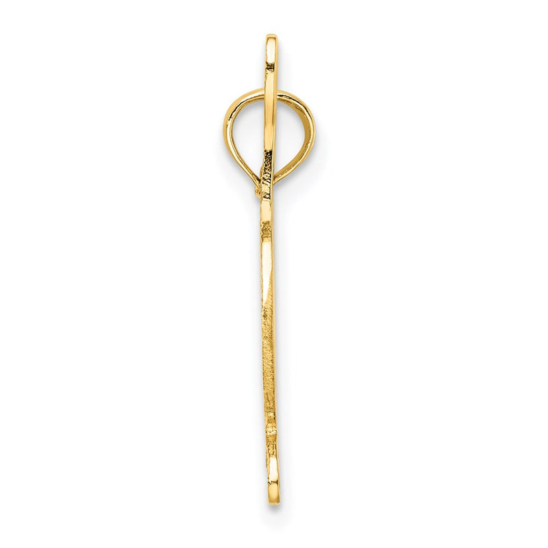 14K Yellow Gold Textured Horse Head And Shoe Charm