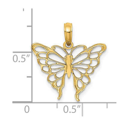 14K Yellow Gold Butterfly Charm