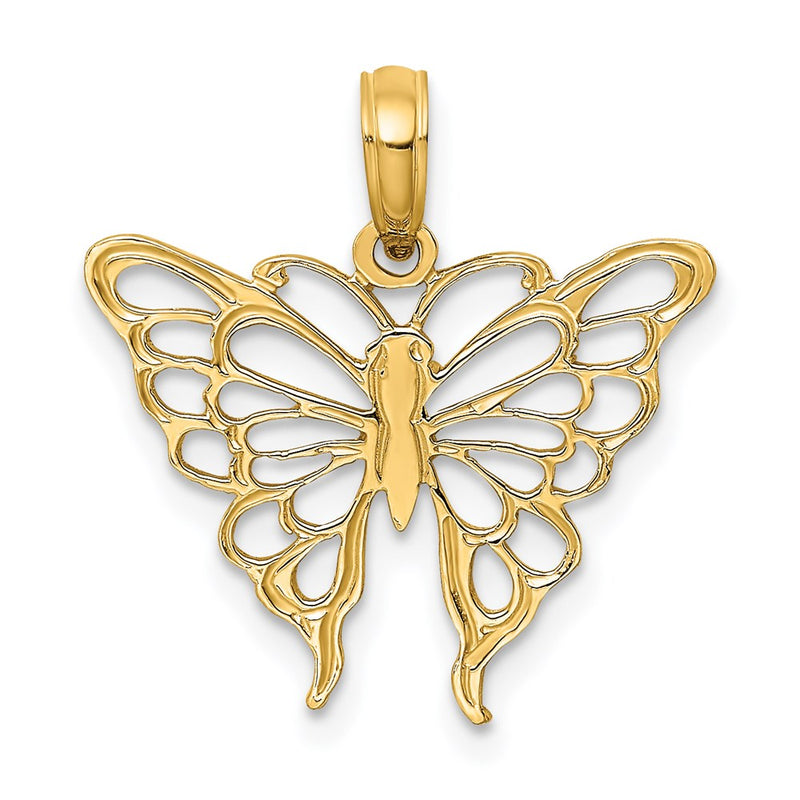 14K Yellow Gold Butterfly Charm
