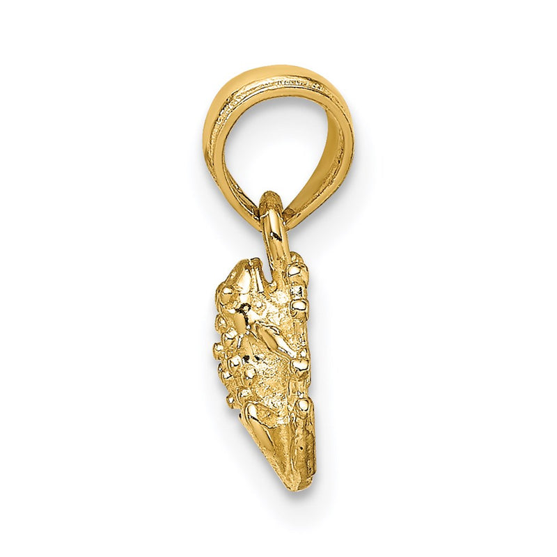 14K Yellow Gold 2-D Textured Miniature Frog Charm