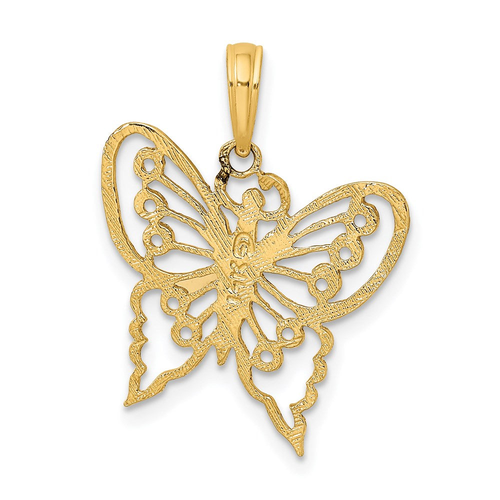 14K Yellow Gold Cut-Out Butterfly Charm