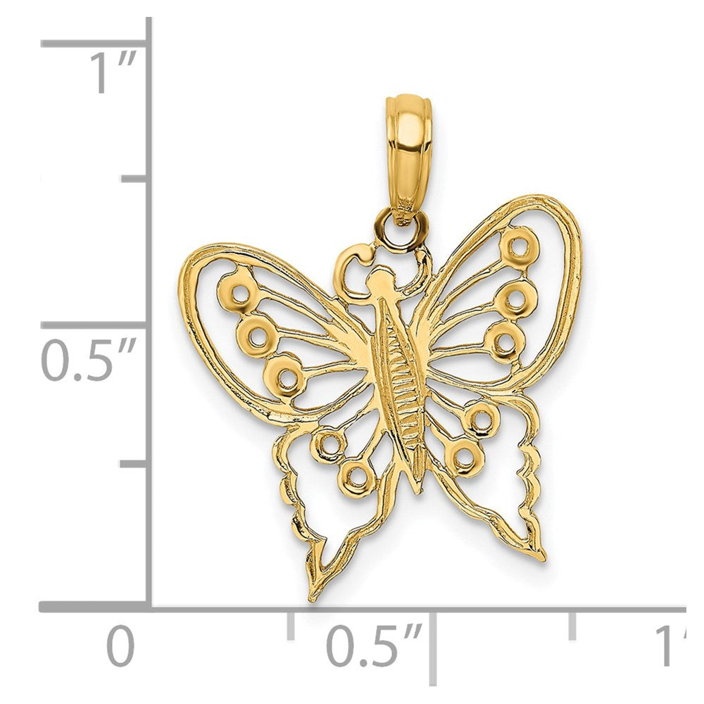 14K Yellow Gold Cut-Out Butterfly Charm