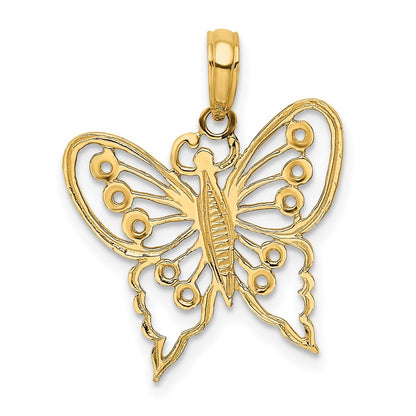 14K Yellow Gold Cut-Out Butterfly Charm