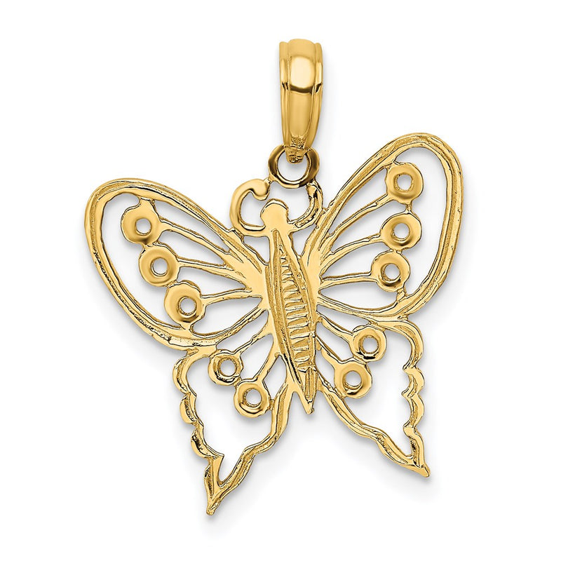 14K Yellow Gold Cut-Out Butterfly Charm