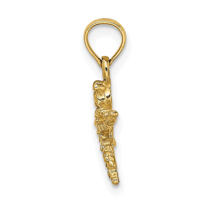 14K Yellow Gold 2-D Mini Dragonfly W/Cut-Out Wings Charm