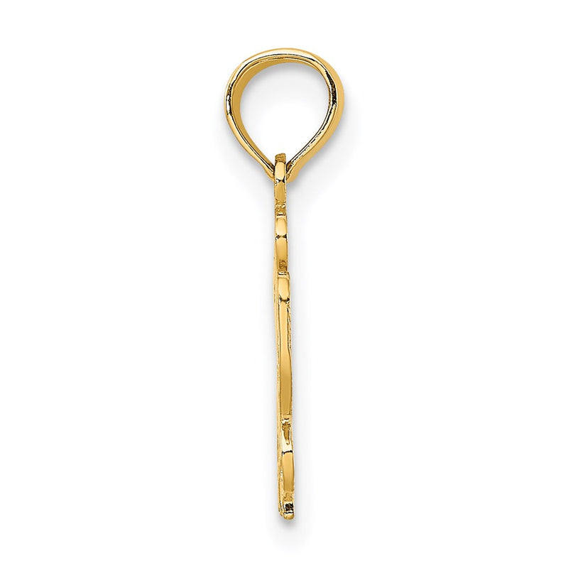 14K Yellow Gold I Heart Butterfly Charm