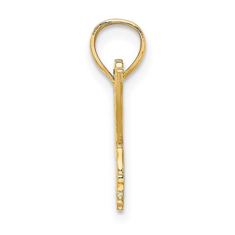 14K Yellow Gold Flat Engraved Eagle Charm