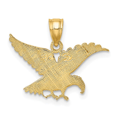 14K Yellow Gold Flat Engraved Eagle Charm