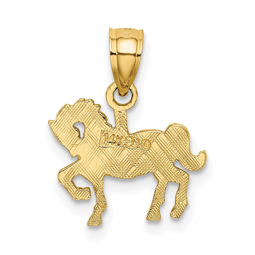 14K Yellow Gold Carousel Horse Charm