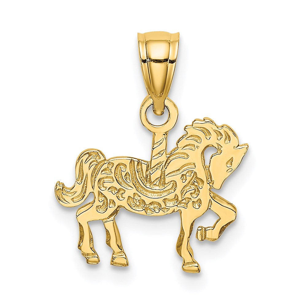 14K Yellow Gold Carousel Horse Charm