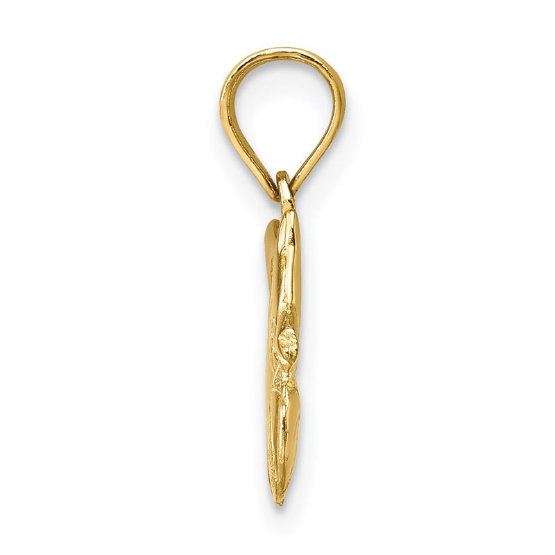14K Yellow Gold 3-D Polished Kitten Charm