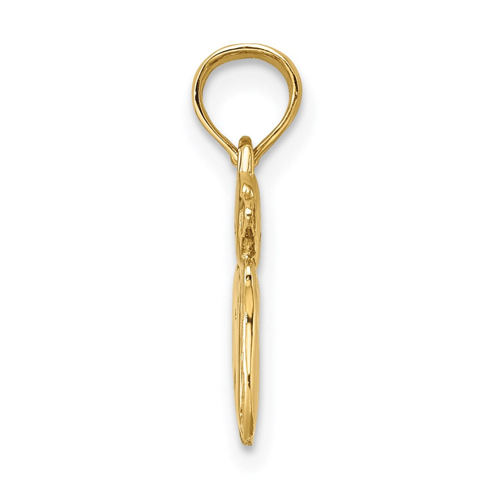 14K Yellow Gold 3-D Polished Two Kittens Charm