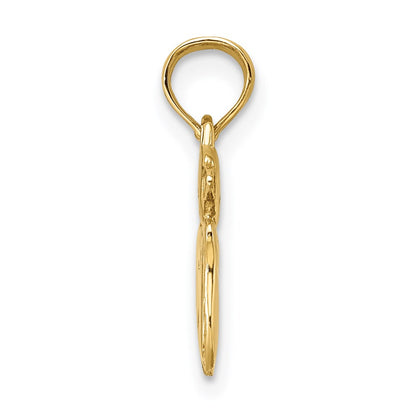 14K Yellow Gold 3-D Polished Two Kittens Charm