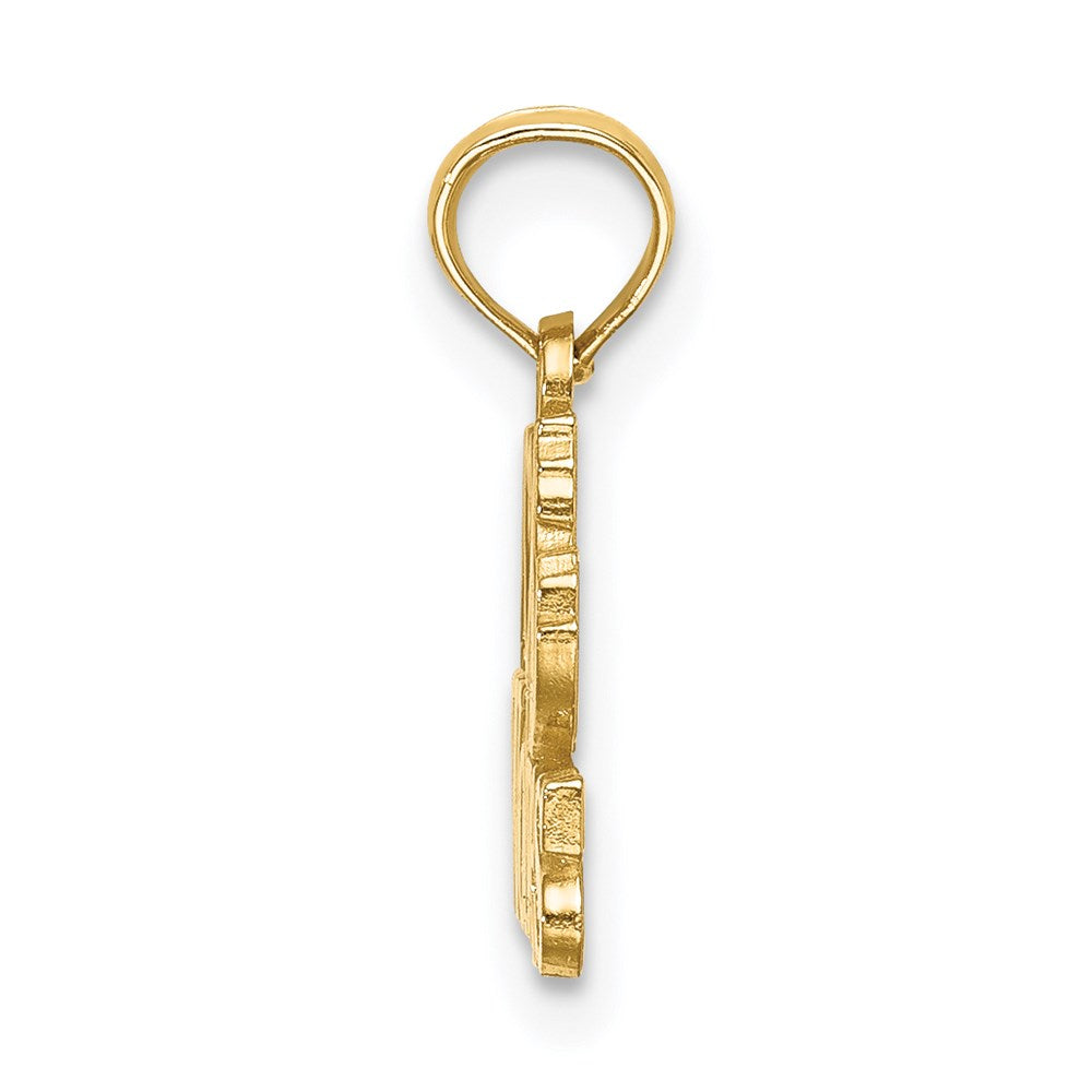 14K Yellow Gold I Heart Wolves Charm