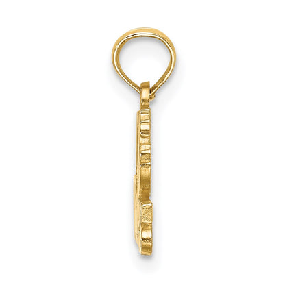 14K Yellow Gold I Heart Wolves Charm