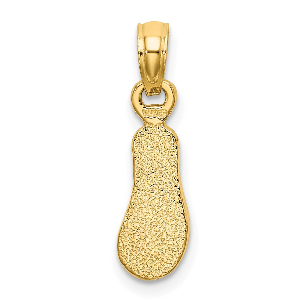 14K Yellow Gold 3D W/ Multi-Color Enamel Single Flip-Flop Charm