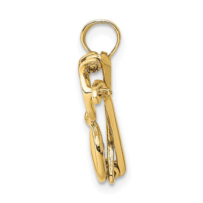 14K Yellow Gold 3D Enameled Sunglasses Moveable Charm