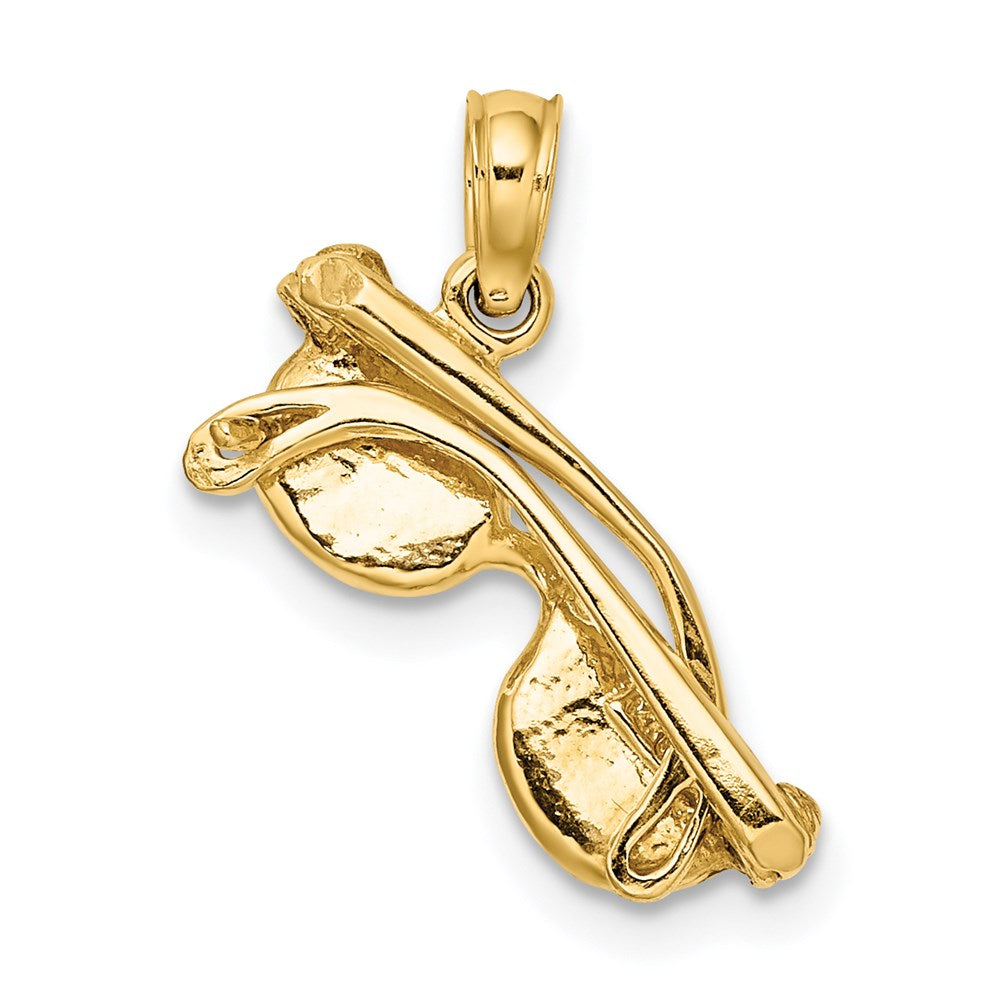 14K Yellow Gold 3D Enameled Sunglasses Moveable Charm