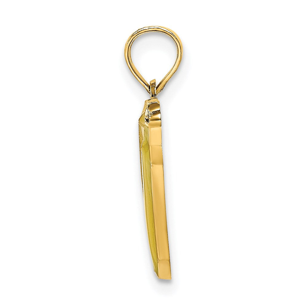 14K Yellow Gold W/ Enamel 2-D Bananas Charm