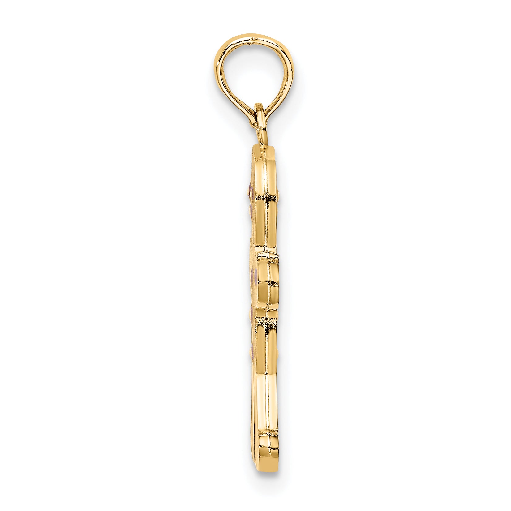 14K Yellow Gold 3-D Enameled Gingerbread Man Charm