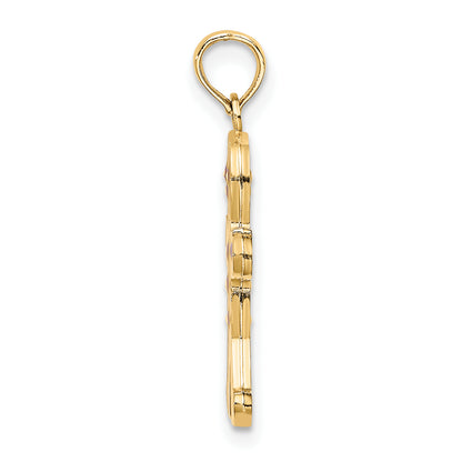 14K Yellow Gold 3-D Enameled Gingerbread Man Charm