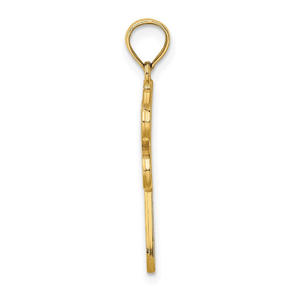14K Yellow Gold Multi Color Enamel Dragonfly Charm