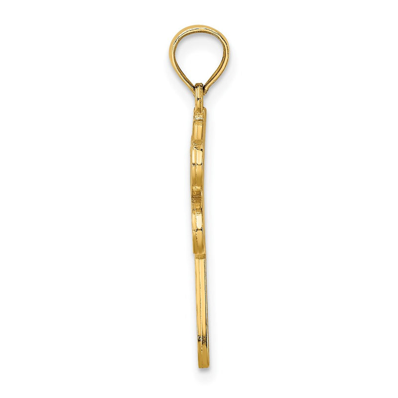 14K Yellow Gold Multi Color Enamel Dragonfly Charm