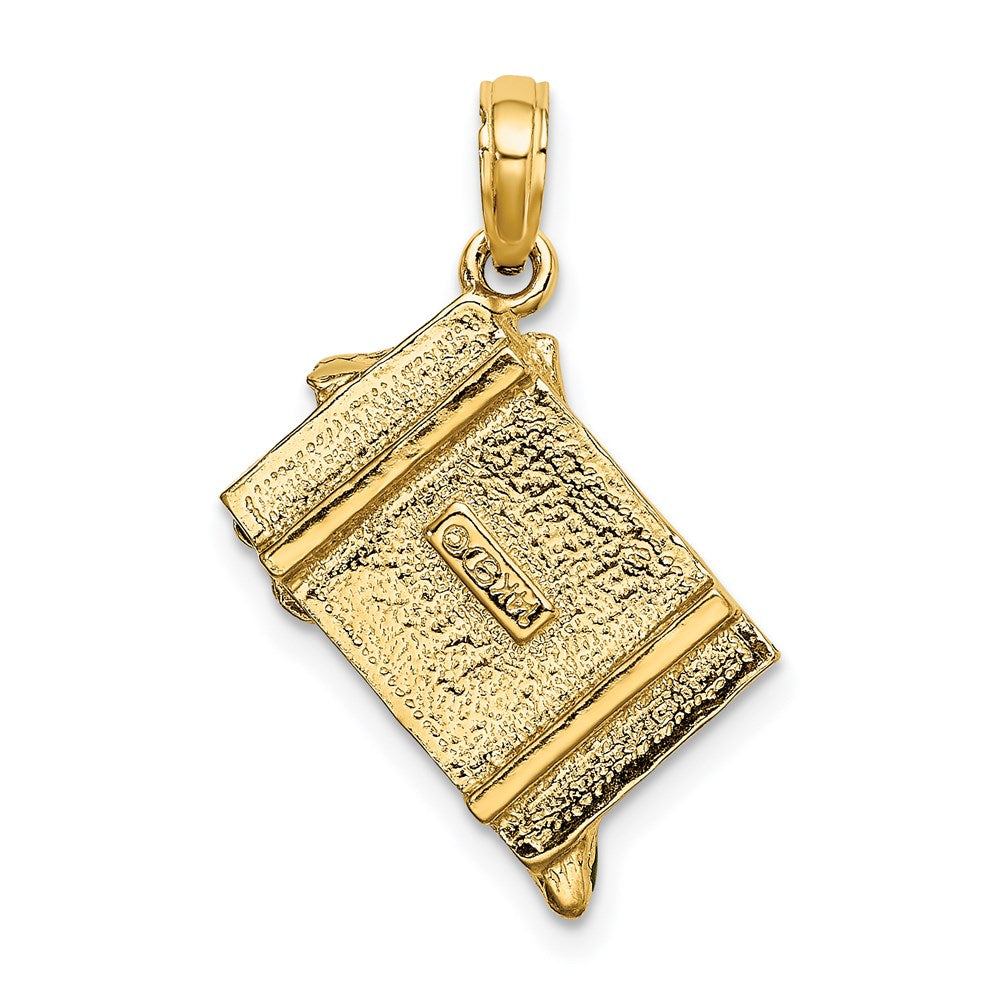 14K Yellow Gold 3-D Sushi Plate W/Enamel Charm