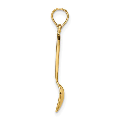 14K Yellow Gold 3-D W/ Black Enamel Table Spoon Charm
