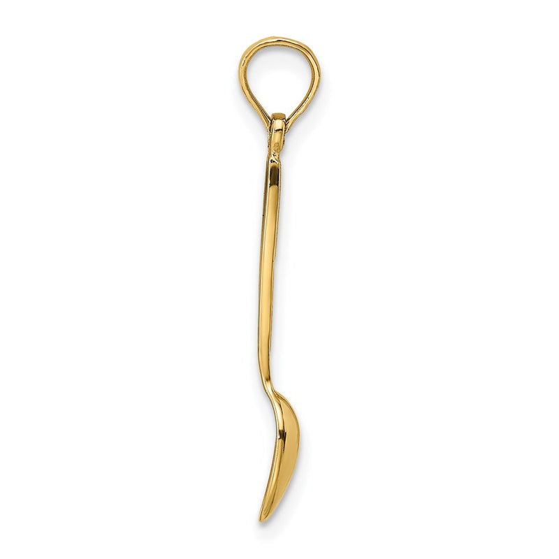 14K Yellow Gold 3-D W/ Black Enamel Table Spoon Charm