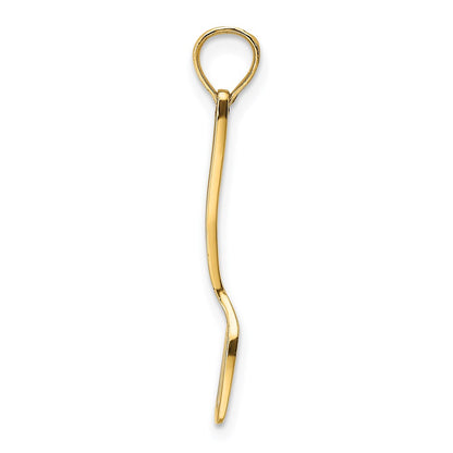 14K Yellow Gold W/ Black Enamel 3-D Spatula Charm