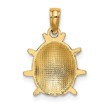 14K Yellow Gold Enameled Ladybug Charm